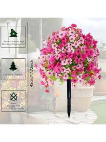 1pc Artificial Plant, Suitable For Outdoor Decoration. Realistic Artificial Silk Daisy And Eucalyptus Flowers, Perfect For Porch, Home, Patio, Balcony And Yard Decoration. Artificial Tree, Outdoor Porch, Wedding And Home Decor. - Multicolor - View 3