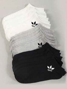 20/10/5 Pairs Random Black White Grey Basic Essentials, Cute Socks, Kids Fall Socks, Fall Footwear, School Girl Essentials, Socks For Girls - Multicolor - View 5