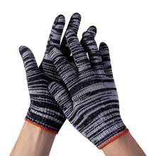 Black & White Floral Cotton Yarn Work Gloves, Knitted Breathable Industrial Operation Gloves, Anti-Slip - Gloves - View 7