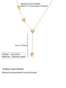1 Set Elegant Style Heart-Shaped Design Stainless Steel Jewelry Set Suitable For Going Out, Shopping And Dating With Friends - Yellow Gold - View 9