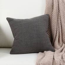 1PC TEXTURED BOUCLE CUSHION COVER - Dark Grey - View 5