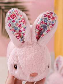 Children's Autumn/Winter Cartoon Rabbit Warm Plush Slippers, Soft Indoor Rabbit Slippers For Boys And Girls - Pink - View 4