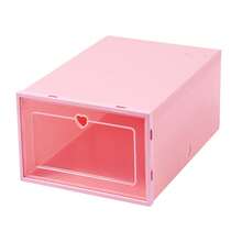 5pcs Macaron Pastel‑Colored Transparent Stackable Shoe Boxes, Heart‑Shaped Handle Sneaker Storage Bins, Dust‑Proof Space‑Saving Modular Organizer, Easy To Assemble & Disassemble For Entryway, Closet, Room & Bedroom - Multicolor - View 6