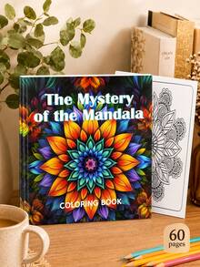 Mandala Pattern Adult Coloring Book, Adult Mandala Coloring Book, Spiral Bound Adult Coloring Book, 7.72 X 7.87 Inches, Single-Sided Printed Pages With Cardboard, Suitable For Women And Men Adult Coloring Book, Relaxing Adult Coloring Book - Single Piece - View 2