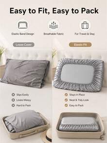 Elastic Pillowcase, Suitable For Various Pillow Shapes Travel Pillowcase, Foldable Pillow Protector, Suitable For Hotel, Camping, Bedroom Daily Use - Multicolor - View 8