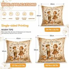 4pcs Vintage Autumn Harvest Pattern Pillow Covers Without Inserts, Single-Sided Printed Pillow Covers, Suitable For Living Room Bedroom Home Decor, All-Season Pillow Covers - Multicolor - View 3