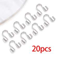 20pcs 18K Silvery Plated Crimp Beads Wire Guardians Clamshell Bead Tips Knot Covers End Caps For DIY Bracelet Necklace Jewelry Making Findings - Silver - View 23