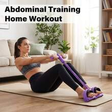 Pedal Resistance Band 4-Tube, Elastic Pull Rope With Non-Slip Pedals And Comfort Grip, Full Body Workout Equipment For Abs Arms Legs, Home Yoga - A - View 6