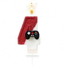 1pc 0-9 Customizable Number Candle, Dual-Color Game Controller Design, Birthday Candle Perfect For Birthday Party, Anniversary, Wedding Anniversary, Celebration, High-End Baking Cake Decoration - View 6