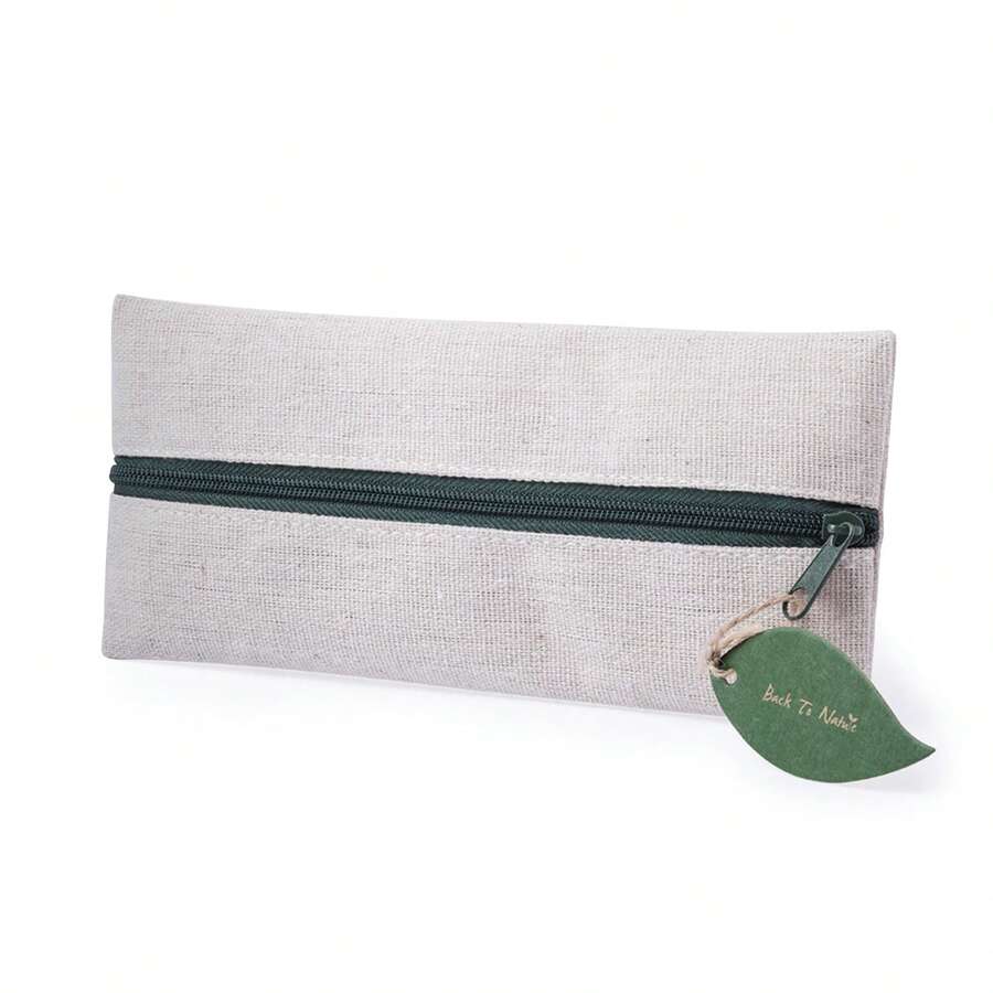 Dam Marfik Case From The Nature Line In Cotton And Jute. With Zipper Closure. - White - View 1
