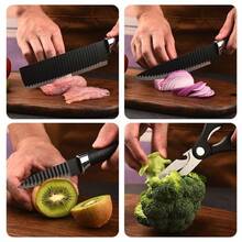 Jogo kit 6 peças Facas Descascador Tesoura Profissional Cozinha Gourmet Faca de Churrasco Profissional Antiaderente - colorido - Visão 7