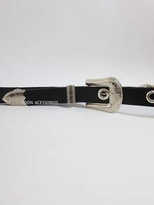 2.5CM Women's Belt With Metal Eyelets Boho Summer Gift - 黑色+棕色 - 查看 4