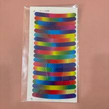 20pcs Bicycle Reflective Stickers Mountain Bike Reflective Wheel Rim Strip Stickers, Suitable For Motorcycle Wheels, Cars, Bicycles, Bicycle Reflective Stickers, Decorative Stripes, Universal Wheel Rim Reflective Stickers - Rainbow Color - Multicolor - View 10