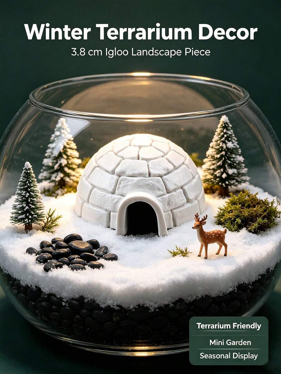 Arsitektur Arktik Realistis, Model, Rumah Salju Miniatur, Pohon Natal, Model Pemandangan, Kabin Tersembunyi, Pajangan Statis, Dekorasi, Dekorasi Natal, Hadiah Natal, Dekorasi Halaman dan Taman, Lanskap Miniatur dan Patung - beraneka warna - View 1