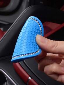 2pcs Car Accessories Silicone Rhinestone Round Fashion Cup Coasters, Car Cup Holder Insert Silicone Non-Slip Beverage Cup Coasters, Universal Vehicle Interior Accessories, Bling Crystal Rhinestone Car Silicone Interior Accessories - A - View 5