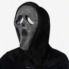 Halloween With Diamond-Encrusted Ghost Face Mask, COS Costume For Halloween Party, Suitable For Halloween Disguise As A Skeleton, Funny And Scary. - Multicolor - View 8