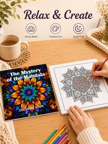 Mandala Pattern Adult Coloring Book, Adult Mandala Coloring Book, Spiral Bound Adult Coloring Book, 7.72 X 7.87 Inches, Single-Sided Printed Pages With Cardboard, Suitable For Women And Men Adult Coloring Book, Relaxing Adult Coloring Book - Single Piece - View 4