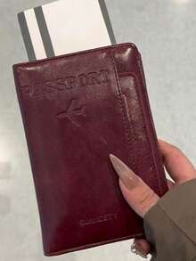 1pc Multifunctional Passport Holder & Card Case, PU Leather Passport Cover, Suitable For Travel, School, Vacation, Business Trip, Unisex, Multifunctional Passport Holder Card Case ID Card Boarding Pass Wallet, Storage Pouch - View 4