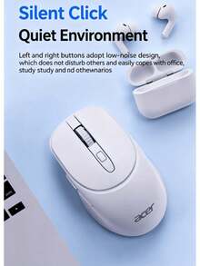 Acer Wireless 2.4G Bluetooth Dual-Mode Mouse, Quiet, Portable, Compact, Business Office, Desktop PC, Apple Laptop Universal Mouse, USB Interface, Black - Wireless Bluetooth Dual-Mode - View 6