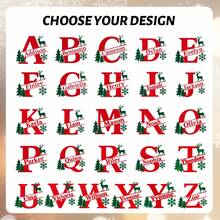 Custom Initial Name Christmas Ornament, Personalized Round Tree Hanging Decor, Festive Reindeer Snowflake Holiday Style, Customized Christmas Keepsake Gift, Customizable Family Name Ornament For Xmas Tree Decor, Christmas Decorations, Family Gifts - Style C - View 2