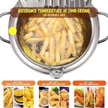 1PC Deep Fryer, 304 Stainless Steel With Lid, Temperature Control And Oil Drip Rack, Used For Frying French Fries And Chicken, Christmas And New Year Gifts - View 7