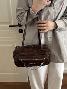 2026 Autumn Fashion New Niche Design Large Capacity Shoulder Bag Multi-Pocket Minimalist Personalized Exquisite Stylish Shoulder Bag - Coffee - View 4