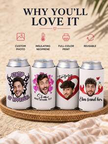 1pc Customized Photo Cup Covers, Personalized Photo Heat-Resistant Sleeves, Single Party Gifts, Customized Drink Cup Covers, Bridal Party Supplies, Single Party Accessories. - Multicolor - View 9