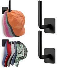 1/2/3/4pcs Wall Mounted Hat Rack, Baseball Cap Holder, Plastic Hat Storage Rack With Adhesive Hooks, No Drilling Required, Kitchen Storage Hooks, Paper Towel Holder, Multi-Functional Wall Mounted Hooks For Hanging Coats, Towels, Bags, Keys, Bathroom Supplies, Home Decor, Bedroom Decor, Key Rack, Wall Hooks - Multicolor - View 3