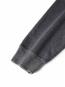 Men's Autumn/Winter Fashion Classic Button Loose Drop Shoulder Lapel Sweatshirt, Suitable For Daily Social Wear - Dark Grey - View 6