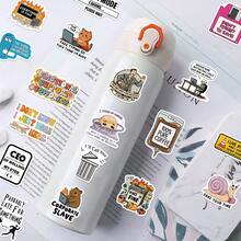 SCXXBSW 50pcs Interesting Work Stickers, Cool Anime Decorative Stickers, Classic Gift Decorations, Great Value Cute Cartoon Stickers, Waterproof And Durable, Phone Case Decorations, Can Be Applied To Laptops, The Preferred Gift For Holidays. - Multicolor - View 6