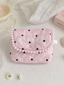Cute Quilted Coin Purse Women's Earphone Storage Pouch Small Storage Bag Sweet Dot & Plaid Bear Pattern Pouch For Earbuds Lipstick Small Accessories - Multicolor - View 15