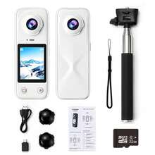 Dual Front And Rear Camera Panoramic HD Action Camera, 200° Wide Angle Anti-Shake Street Photography Cycling Camera, 2-Inch HD IPS Display, Can Be Used As Computer Webcam, 1500mAh Rechargeable Lithium Battery, Suitable For Teenagers, Students, Bloggers Vlog, Travel And Creation. - View 14