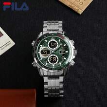 FILA Men's Hybrid Digital-Analog Sports Watch, Green Dial, Stainless Steel Band, Ideal Gift For Men - one-size - View 3