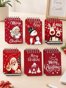 New Christmas Theme Mini Loose-Leaf Notebook - Portable Pocket Size, Suitable For Writing, Memo, Diary, Study And Office, Thoughtful Gift For Teachers On Teacher's Day, Also Great Gift For Graduation, Birthday, Back To School Essential, Back To School Season, Back To School Must-Have, Christmas Gift (Mini Size) - Multicolor - View 4
