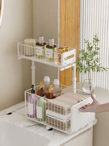 Under Sink Organizer With Pull Out Baskets ,2 Tier Sliding Cabinet Storage Drawer, Adjustable Height Kitchen Cabinet Organizer For Kitchen Pantry Bathroom Counter, Kitchen Cabinet Organizer,Pantry Storage Drawer, Under Sink Storage Rack - Multicolor - View 10