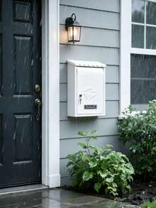 Thickened Metal Mailbox, Waterproof And Rust‑Proof For Outdoor Use, Wall‑Mounted For Easy Installation, Stores Letters And Newspapers, Available In Black And White To Match Courtyard Home Decor - A - View 8