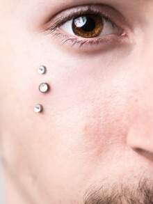 1PC ASTM F136 Titanium Crystal Dermal Anchor Tops 5mm Zirconia 14G Surface Piercing Skin Base Piercing Jewelry - Multicolor - View 7