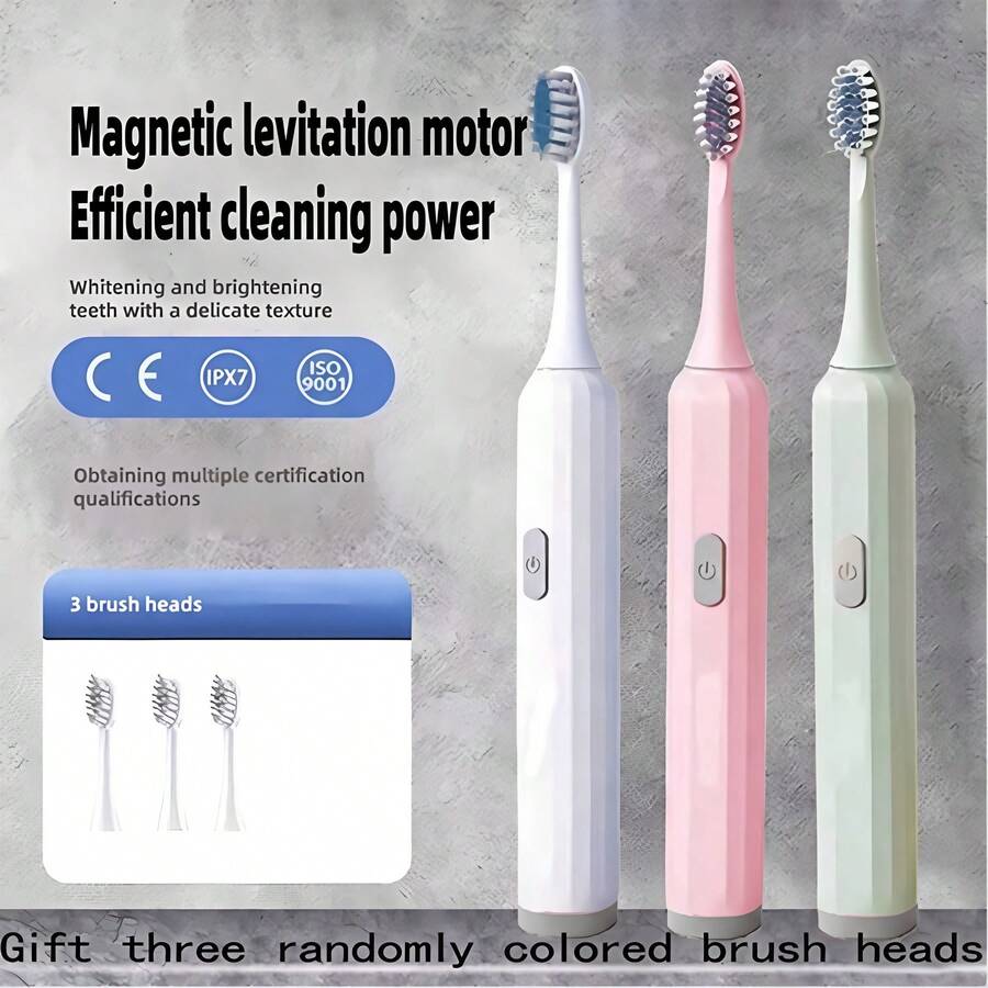 AXH. Cepillo de dientes eléctrico automático, cabezal de cepillo de cerdas suaves, cepillo de dientes para limpieza oral de adultos - Multicolor - Ver 1