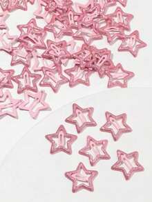 10pcs Colorful Hair Accessories Set, Including Fluorescent Star Hair Clips, Glow-In-The-Dark Hair Clips, Headbands, Fluorescent Hair Clips, Bangs Hair Clips, Fluorescent Hair Clips, Suitable For Concert Accessories, Meeting Various Hairstyle Needs, Perfect Choice For Parties, Daily Life And Other Occasions. - Pink+White - View 4