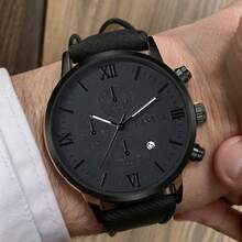 Trending Elegant Business Quartz Watch For Teenage Boys & Young Boy, Single Date Calendar, PU Leather Strap, Multi-Color, Three-Needle Matte Finish, Great Gift For Friends, Holidays - Multicolor - View 6