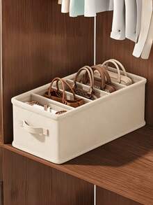 Wardrobe Handbag Organizer, Compartment Fabric Storage Box For Closet, Large Capacity Purse Divider With Handle, Foldable Handbag Storage Bin For Bedroom Organization, Housewarming Gift,Holiday Essentials,Halloween Must-Haves - Multicolor - View 4