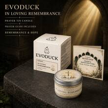 EVODUCK 1件裝紀念宗教蠟燭禮盒，虔敬追思錫罐蠟燭附7日禱告經文反思小冊子，祭壇紀念角落裝飾，適合邊桌、亡靈節/週年紀念禮物 - 宗教蠟燭 - 查看 4