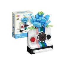 Vintage Floral Camera Micro Particle Building Blocks Set, DIY Floral Camera Assembly Model, Creative Desktop Decor, Stress Relief Building Toy, Birthday Valentine's Day Holiday Gift - Multicolor - View 5