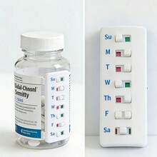 1/2pcs Compact Pill Reminder, Reusable Pill Trackers Compatible With Different Pill Bottles, Featuring A Non-Slip Design, Refillable Tracker, No Filling Required, Ideal For Various Situations - View 1