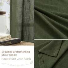 Sheer Curtains 84 Inch Long For Living Room - Olive Green - View 6