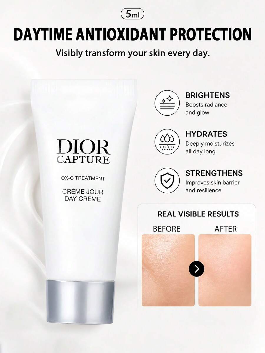 Dior Capture Totale Day Cream 5ml Sample - Firming, Anti-Wrinkle, Moisturizing Face Cream - Portable Commuter Skincare - 5ml/1 Pc - View 1