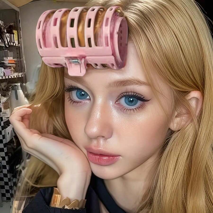 2pcs/Set Air Pressure Hair Curler Women's Curling Iron Fluffy Hair Clip Wavy Curl Front Bang Roller Root Volumizer Hairstyling Tool - Multicolor - View 1