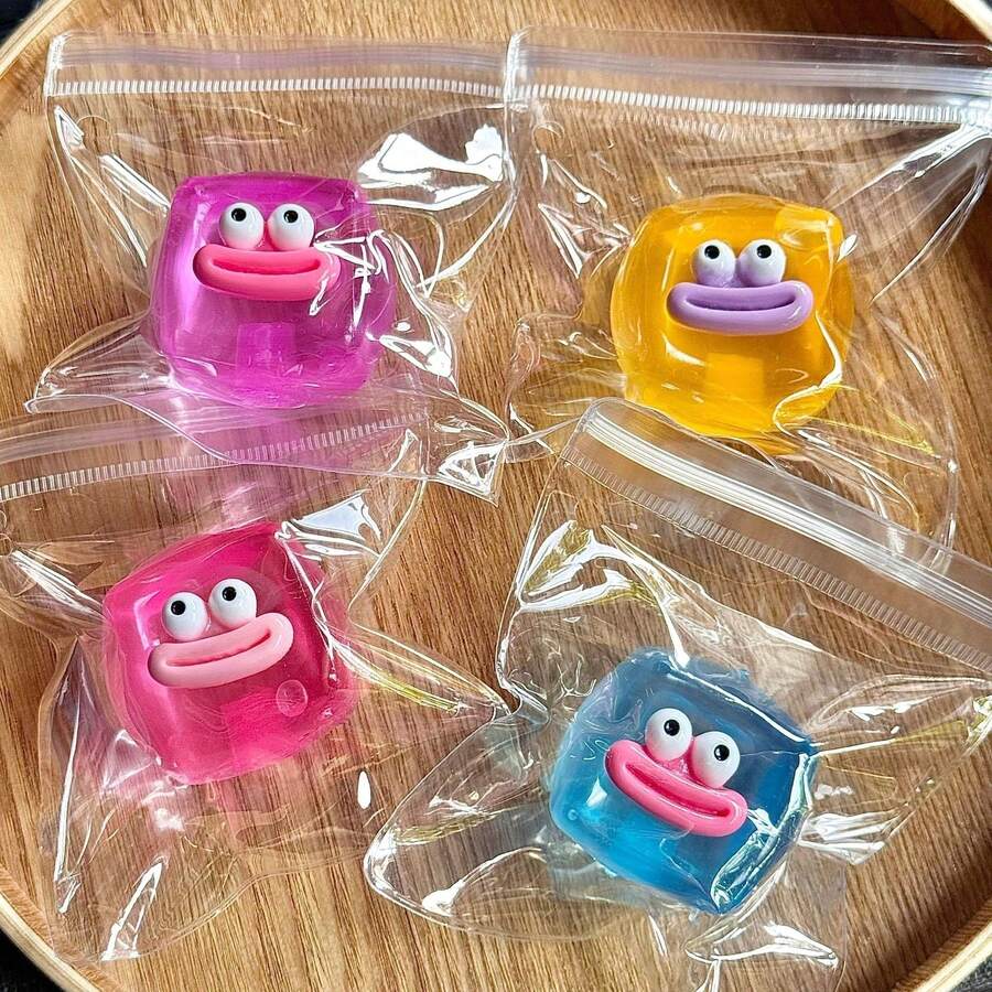 1pc Big Eye Sausage Mouth Funny Maltose Creative Stress Relief Squeeze Toy Soft Cartoon Fun Venting Toy Random Style And Color - Multicolor - View 1