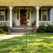 1pc Vintage 3-Tier Iron Bird Feeder, Outdoor Garden Rain Collector, Yard Decor - Three Layer Bird Feeder - View 7