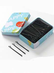 Braiding And Bun Tool, Black Bobby Pins, Flat Clips,100 Pieces - Black - View 1